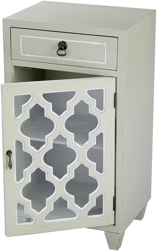 Aqua Distressed Single Drawer Storage Cabinet S210907