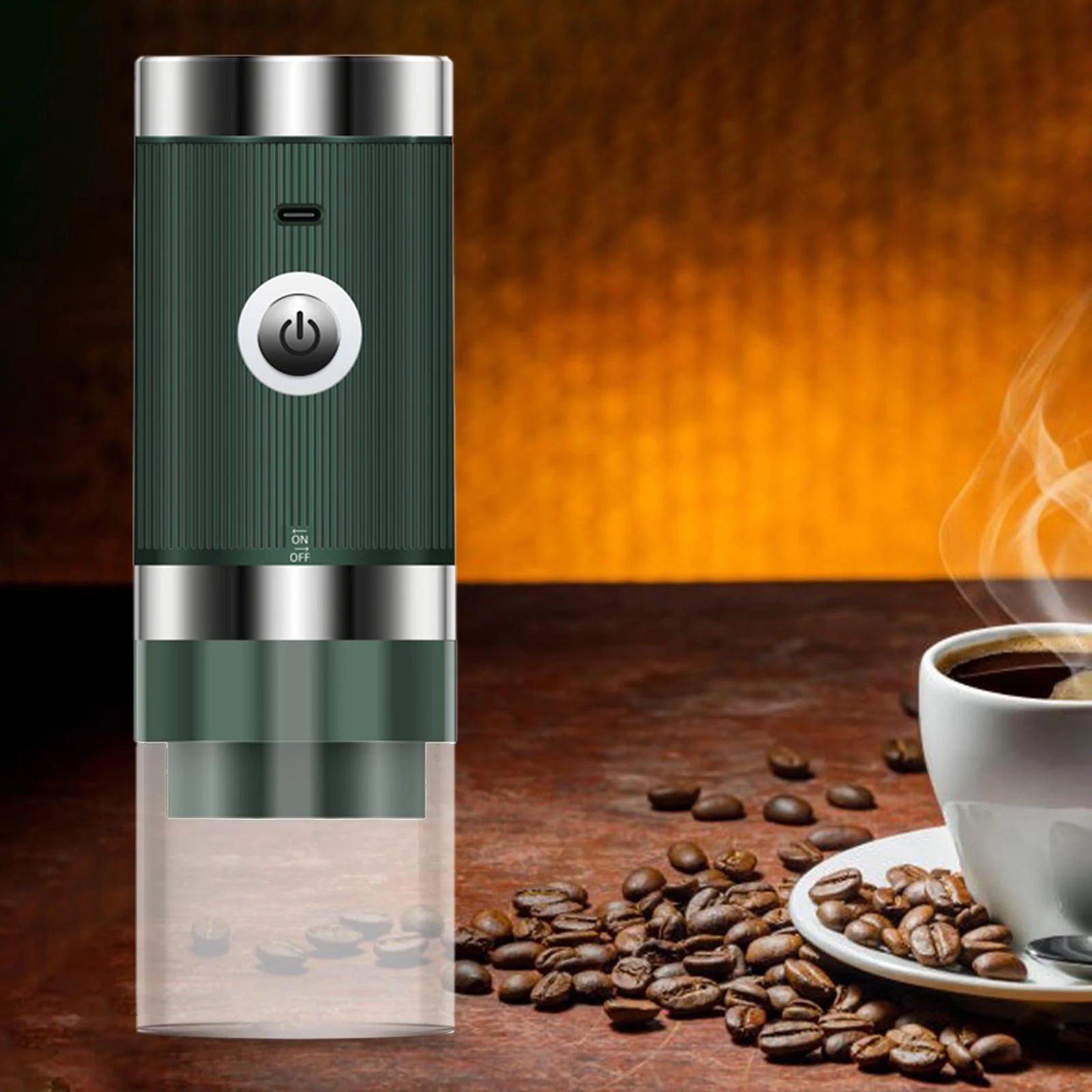 Green Stainless Steel Electric Coffee Grinder C519039