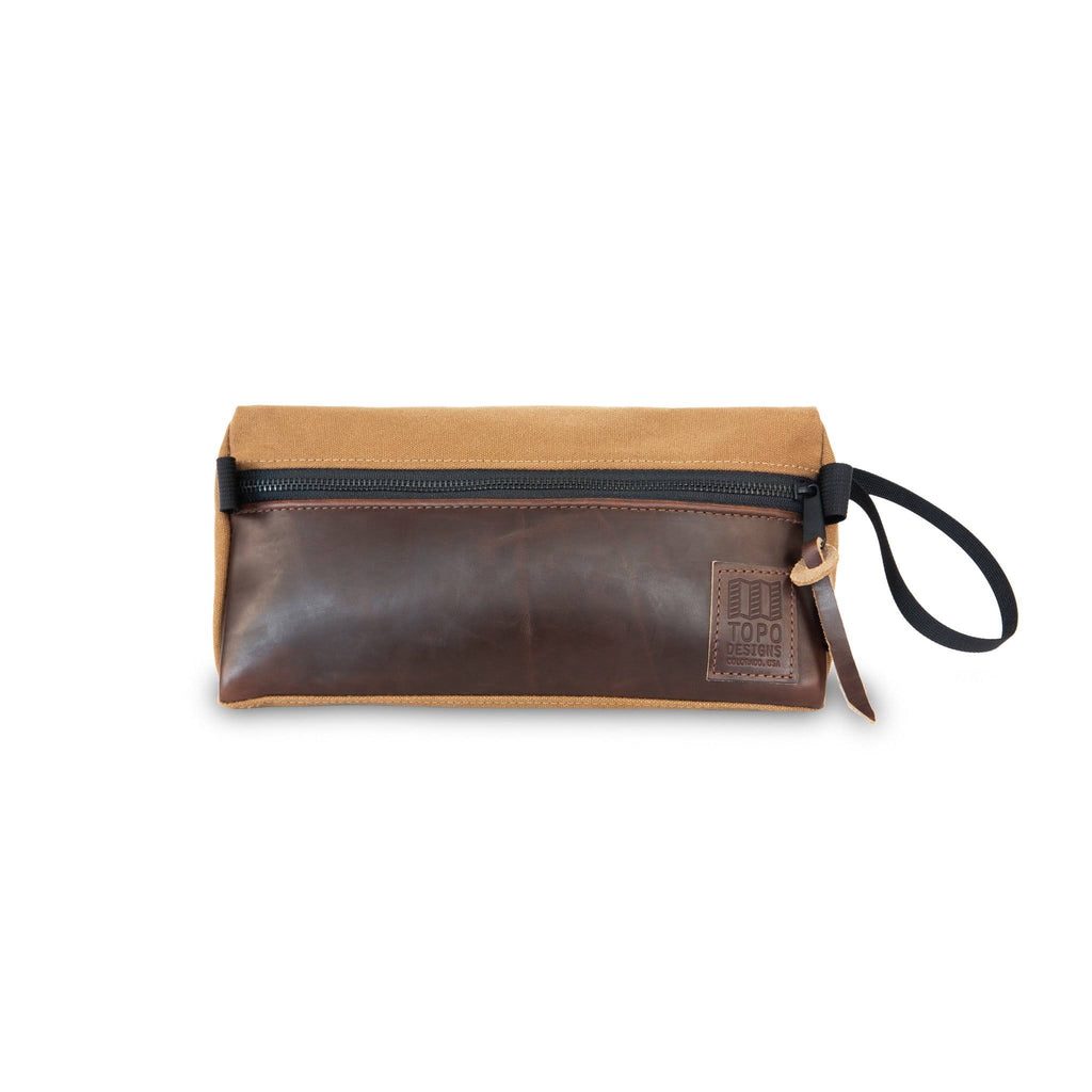 Black Canvas Dopp Kit with Black Leather P2256