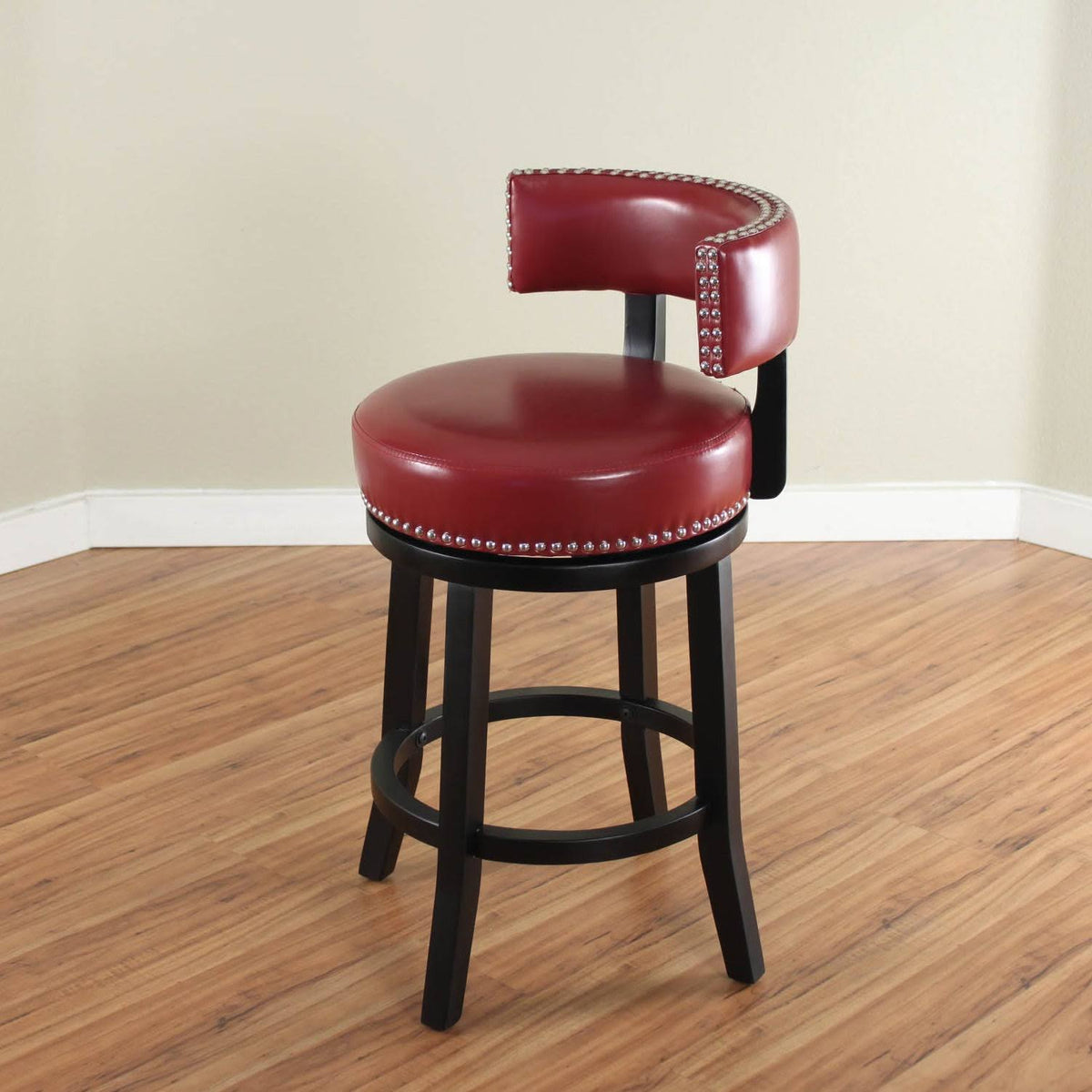 Light Brown Swivel Leather Counter Stool I41764