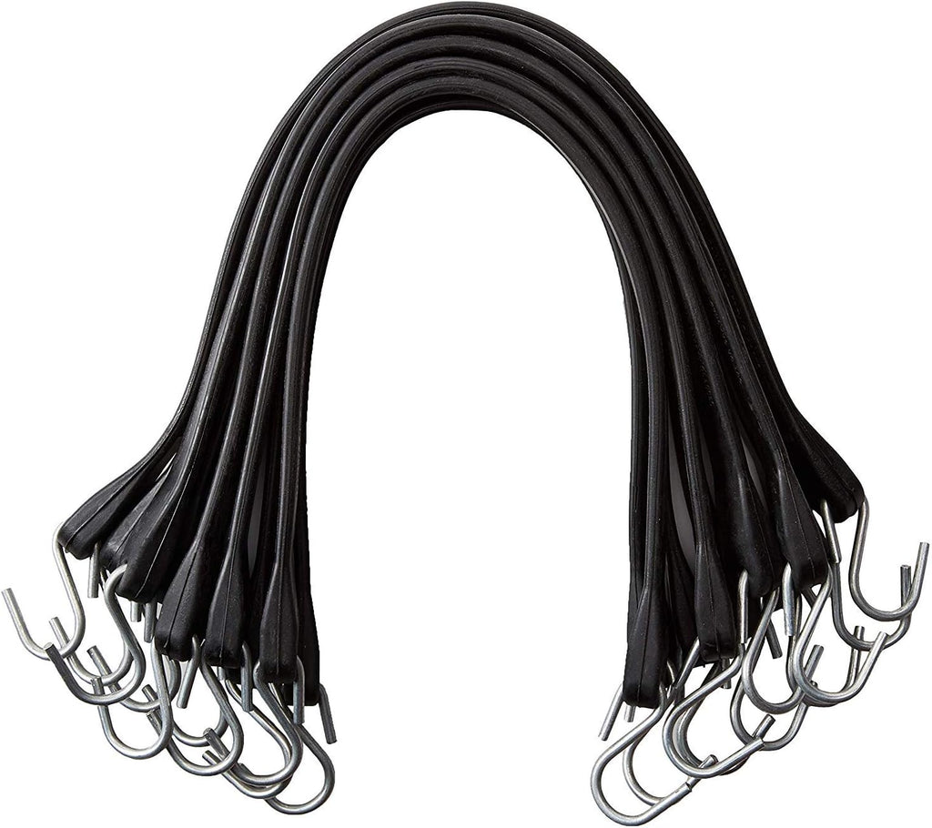Pack of 25 41 inch Rubber Bungee Cords with Metal S Hooks D644