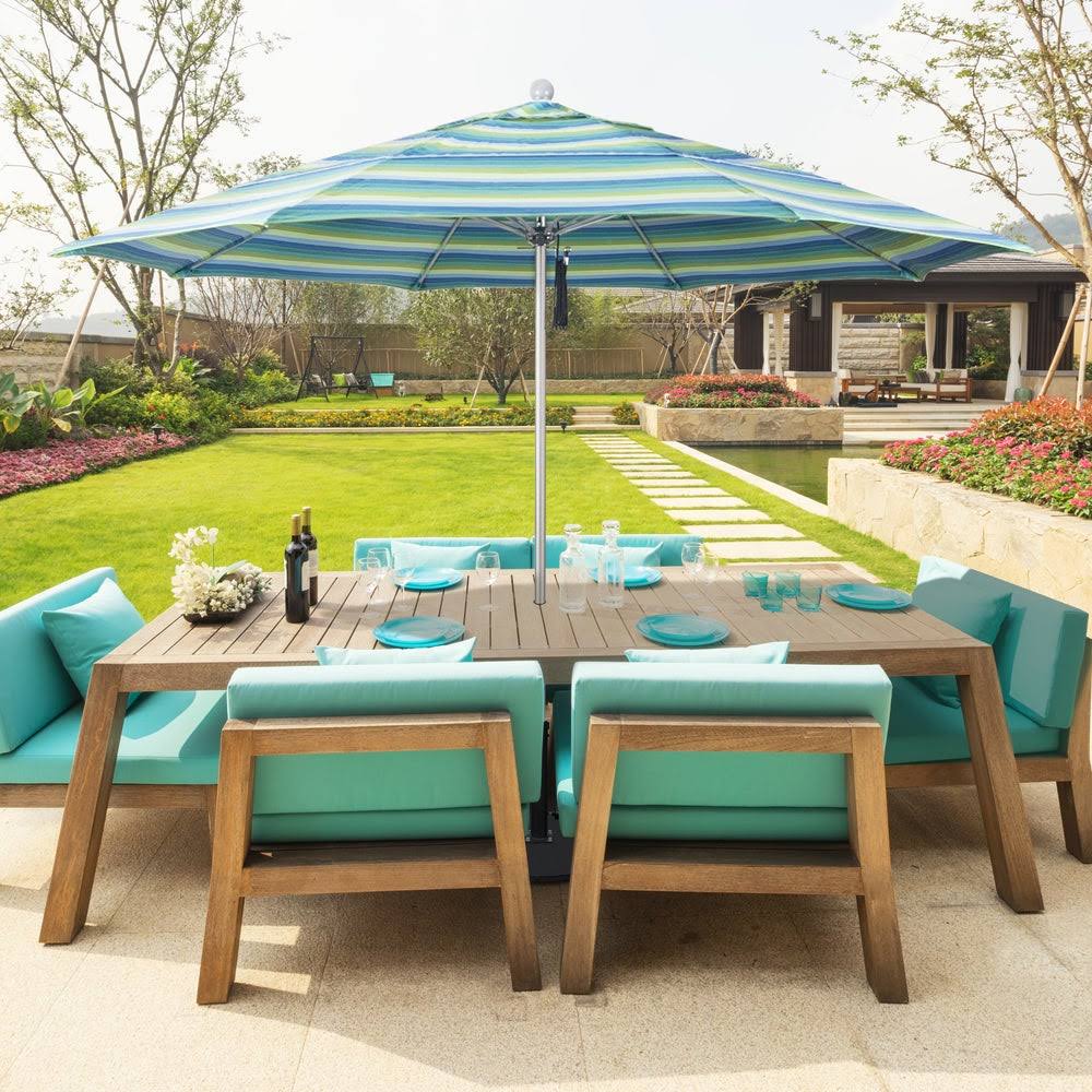11 ft. Fiberglass White Market Umbrella B3815