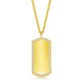 Men’s Dog Tag Pendant Necklace, 24” Gold-Plated Stainless-Steel L990063