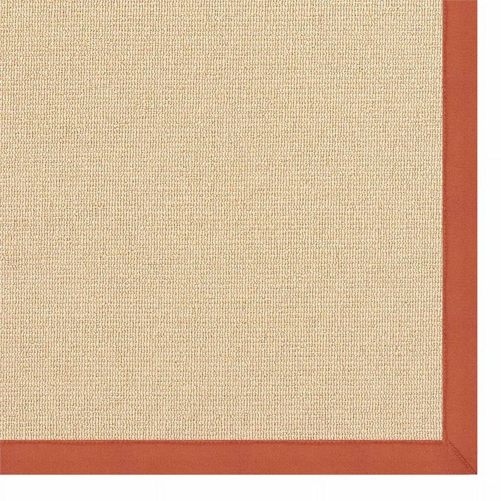 Machine Tufted Wool 2'6"x8' Rug in Natural and Burnt Orange U359560