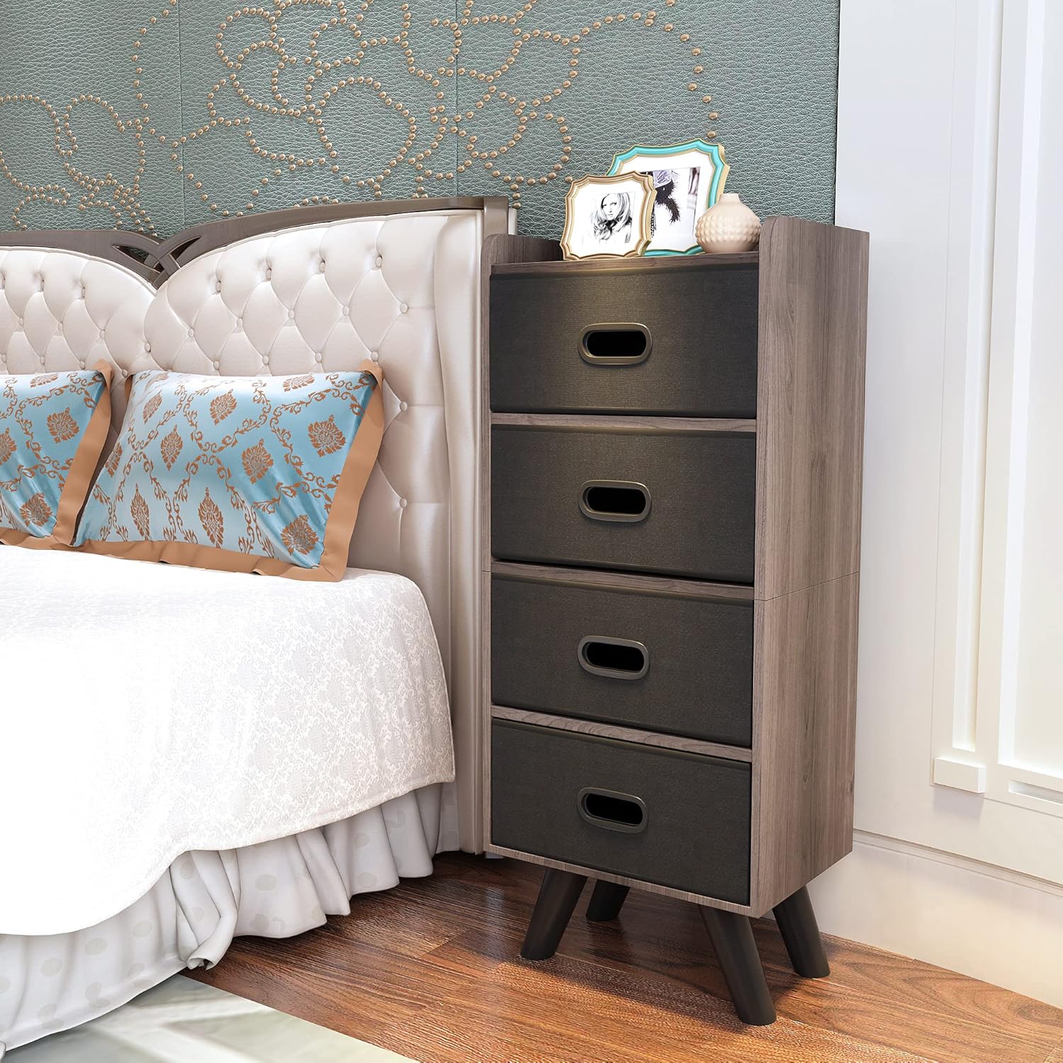 4 Drawer Wood Top Storage Dresser C50621