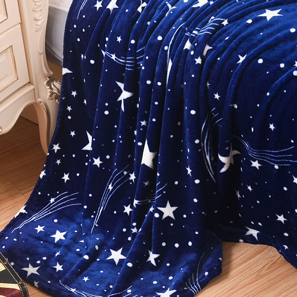 Dark Blue Micro Plush Fleece Throw Blanket R416