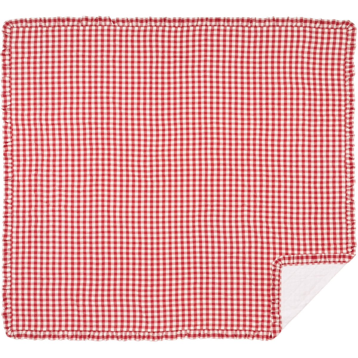 Black Check Ruffled Farmhouse Quilt Coverlet King P345