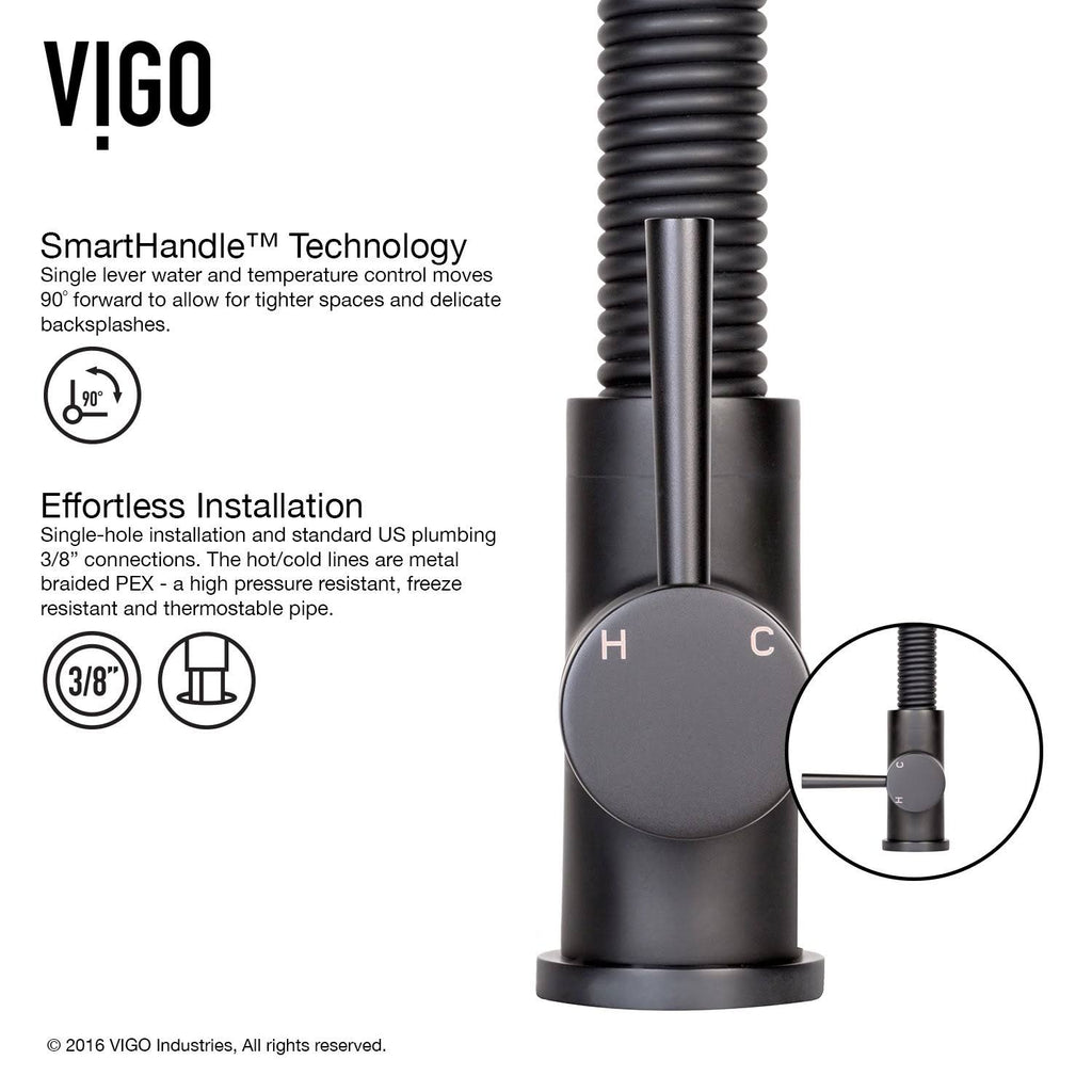 Matte Black Pull-Down Kitchen Faucet with Soap Dispenser T918115