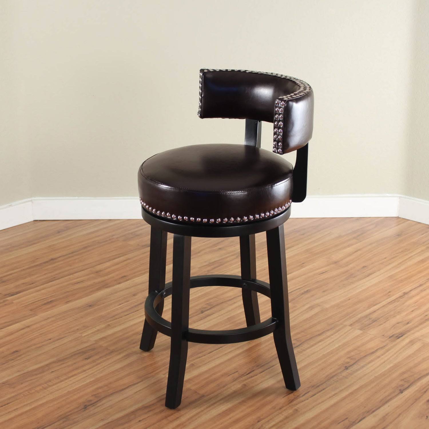 Light Brown Swivel Leather Counter Stool I41764