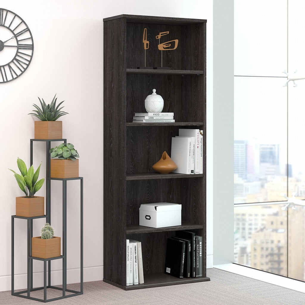 Charcoal Gray 5 Shelf Bookcase Y82510