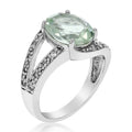 Green Amethyst Oval 10x8 MM Prasiolite Ring in Sterling Silver U17907