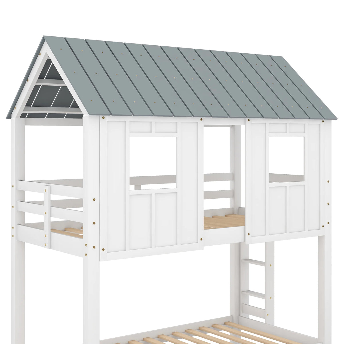 Twin Size House Bunk Bed with Trundle P997