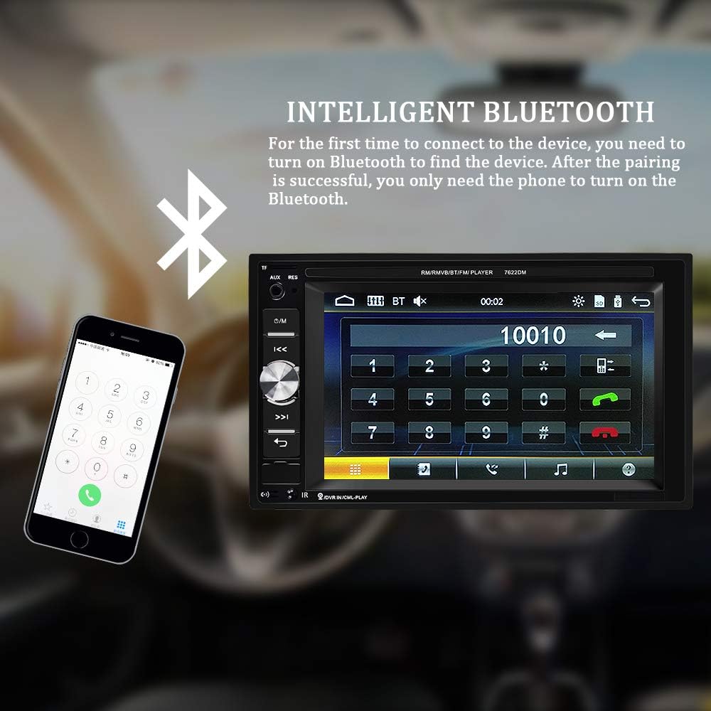 6.2 Inch Double Din Car Multimedia Player with Backup Camera Pack of 2 E990689