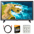 24 inch Class LED HD Smart TV with webOS Bundle with 6FT 4K HDMI 2.0 Cable, 6-Outlet Surge Adapter with Night Light and 1 YR CPS Enhanced Protection Pack B921