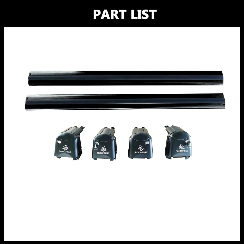 Black Lockable Roof Rack Crossbars V81289