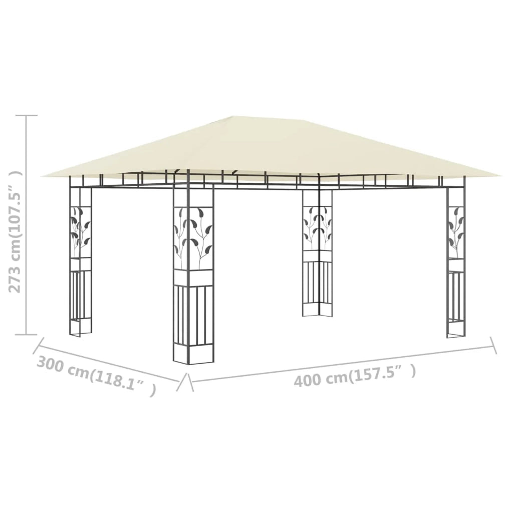 Gazebo with Mosquito Net 13.1'x9.8'x9' Cream S639694