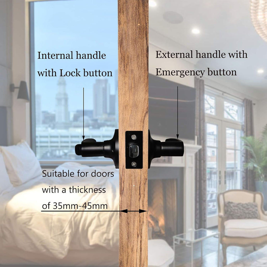 Matte Black Privacy Door Lever Handle, 4 Pack H4232