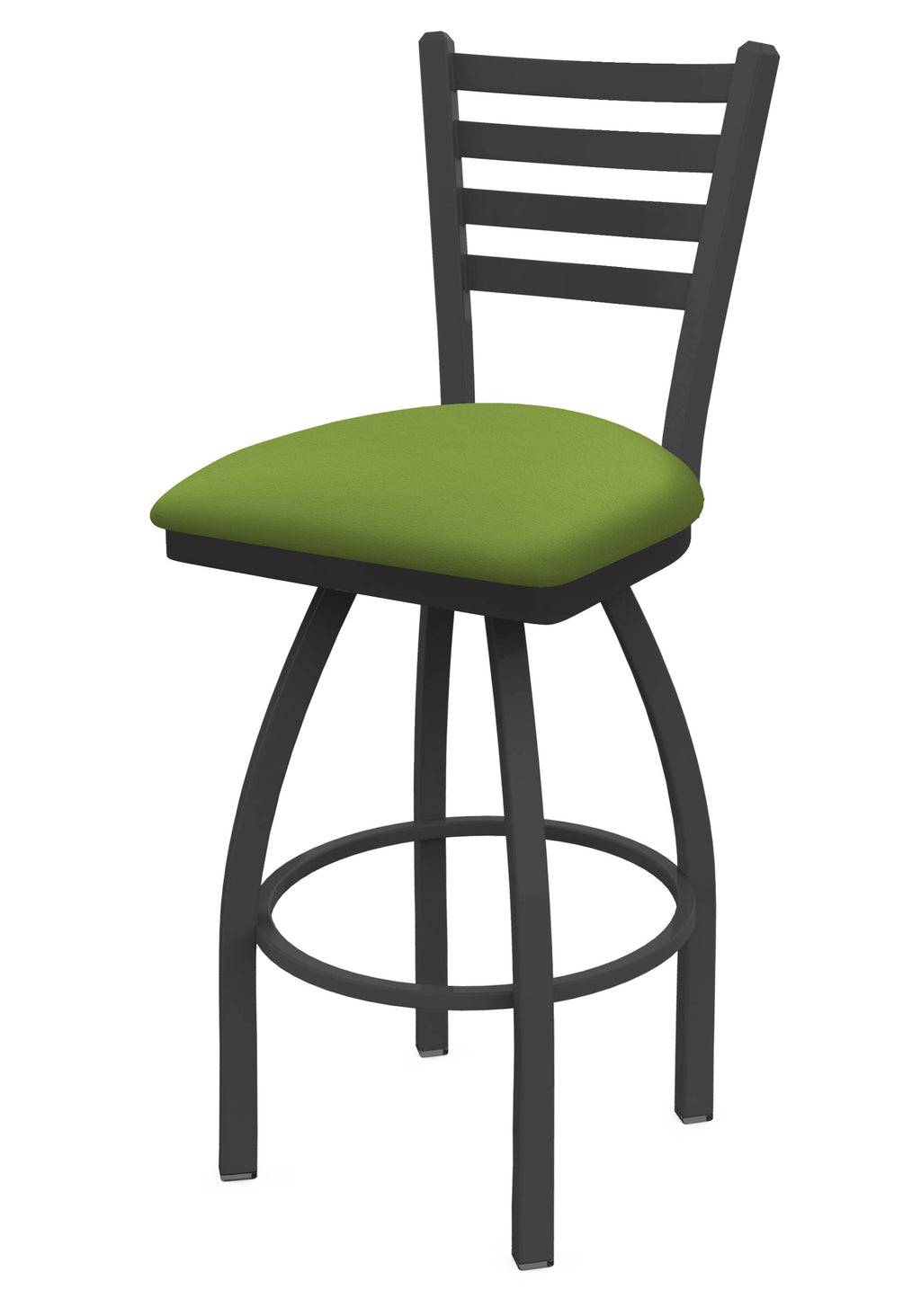36x22 Swivel Bar Stool with Pewter Finish and Kiwi Green Seat K6337