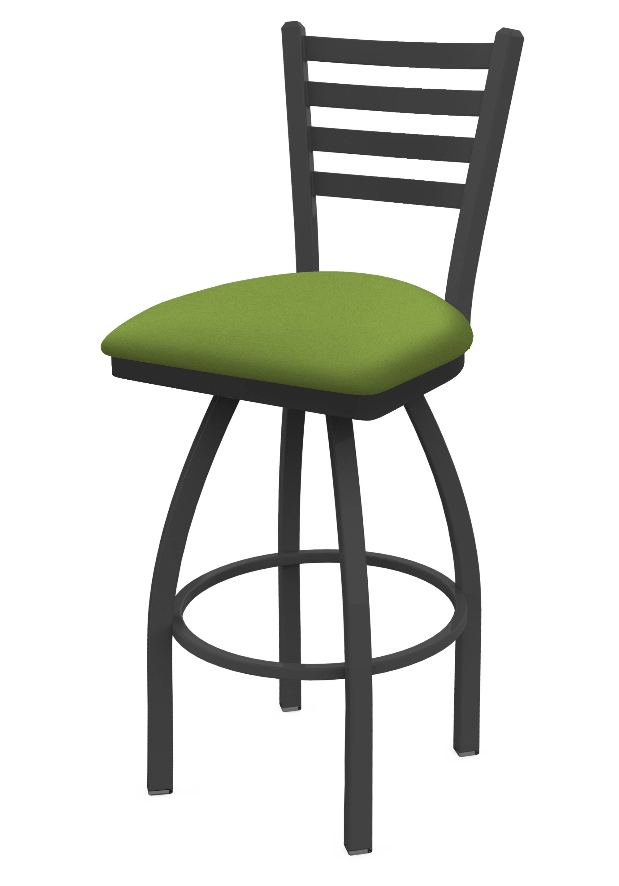 36x22 Swivel Bar Stool with Pewter Finish and Kiwi Green Seat K6337