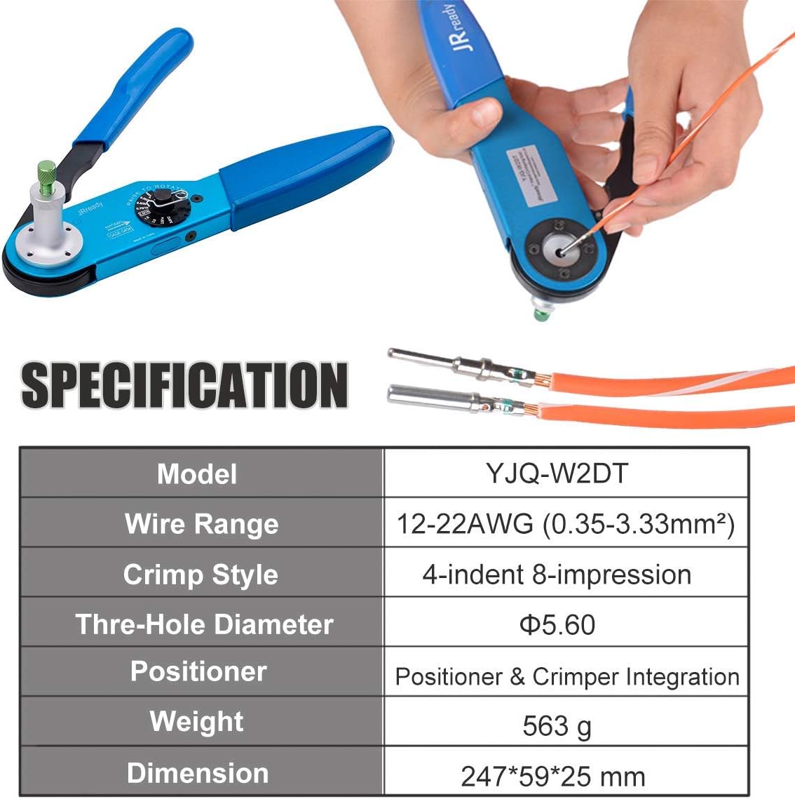 DT Connector Kit Electrical Connector Kit with Solid Terminals Crimp Tool Wire Size 12-22AWG W167