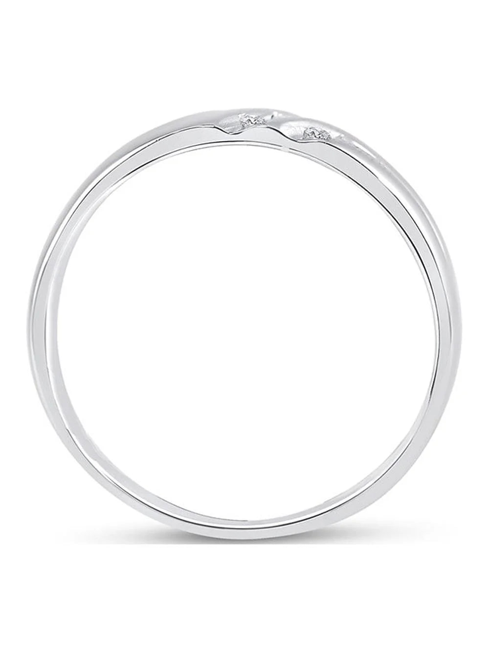 10kt White Gold Mens Diamond Wedding Band Ring 1/8 Cttw Size 8 K233768