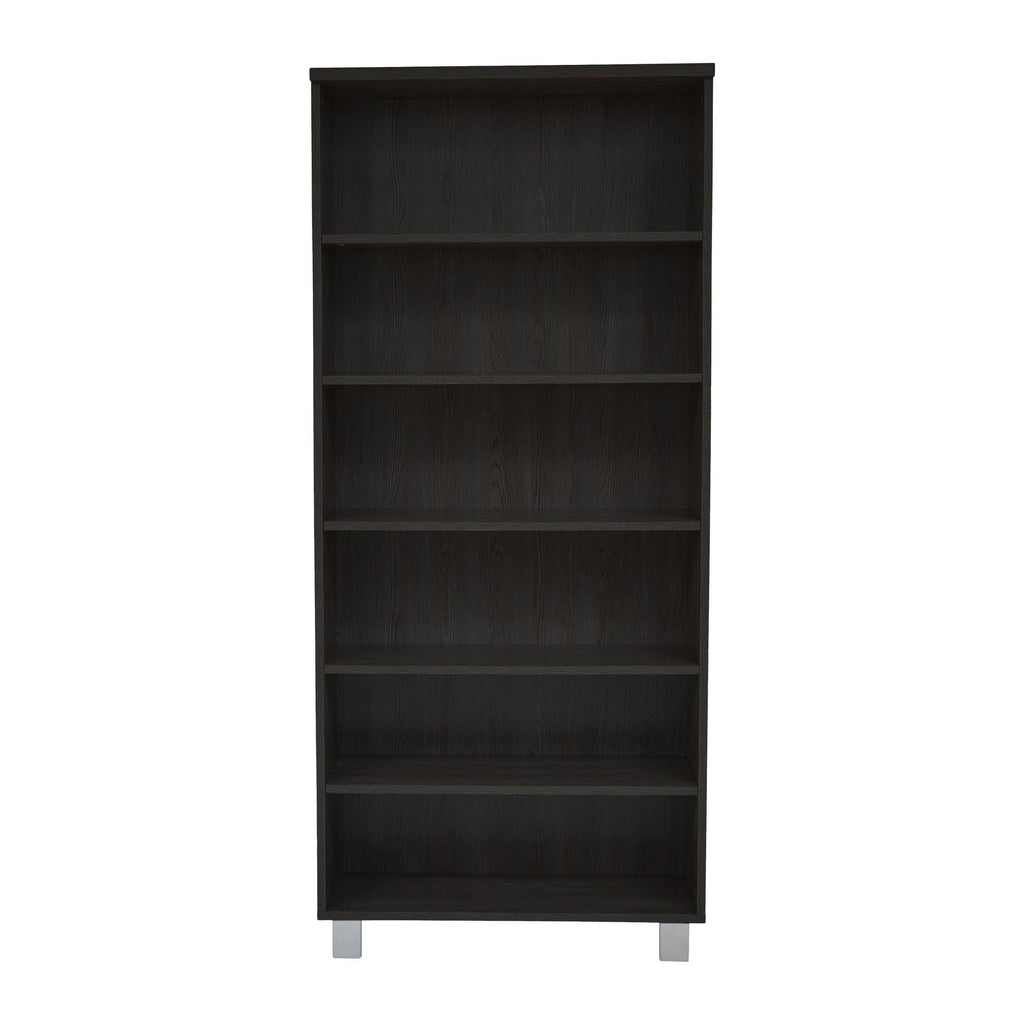 Contemporary Bookcase with 6 Shelves in Gray E7079