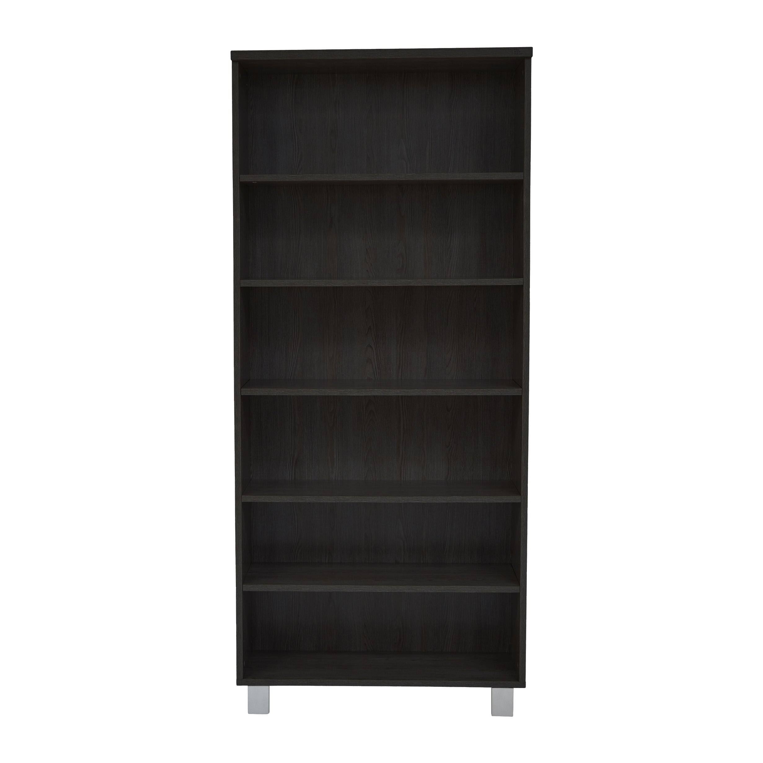 Contemporary Bookcase with 6 Shelves in Gray E7079