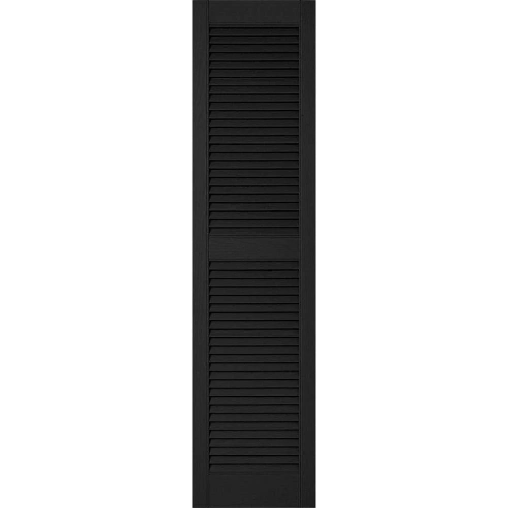 Black Vinyl Louvered Shutters Pair R9079