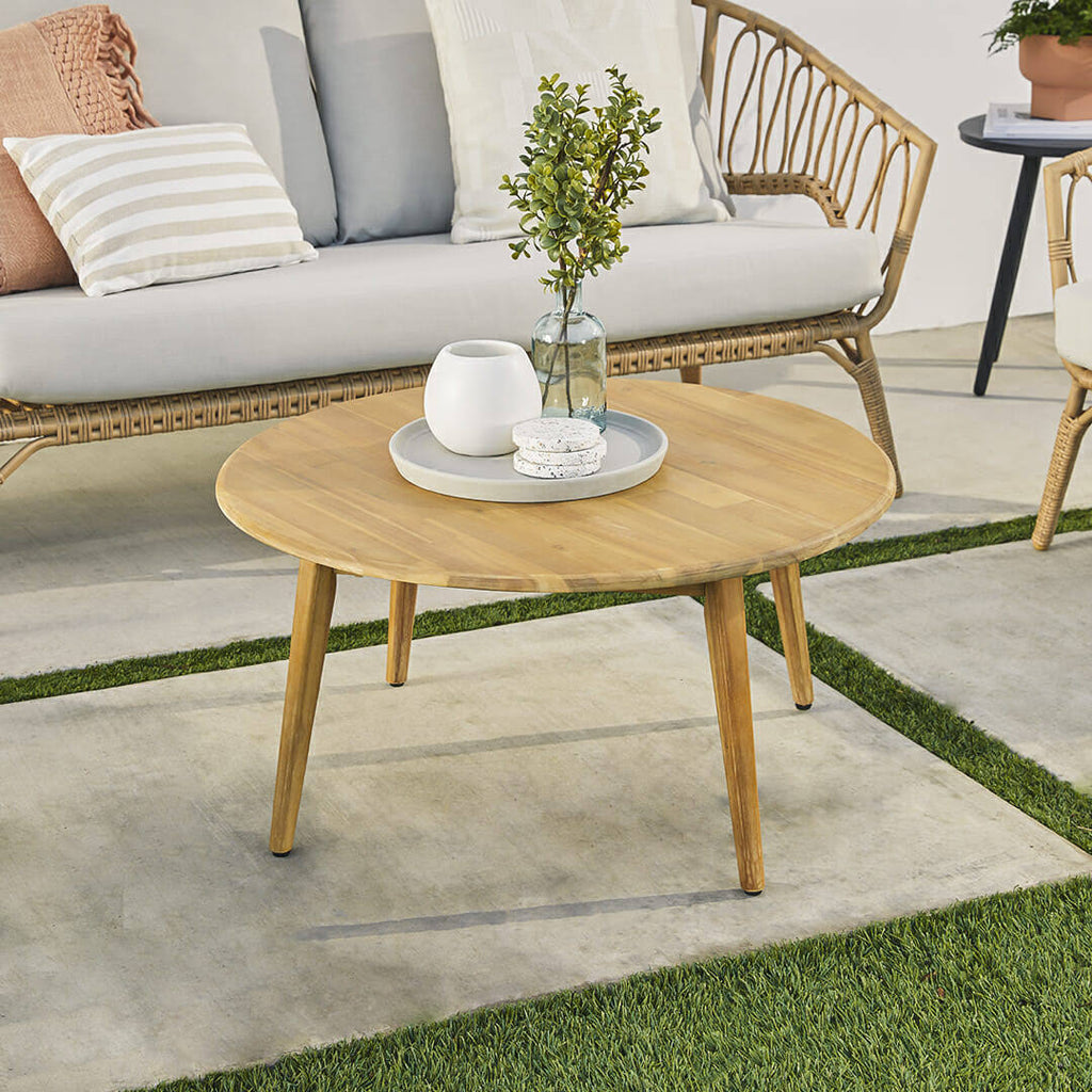 32x22 Round Acacia Coffee Table K70388