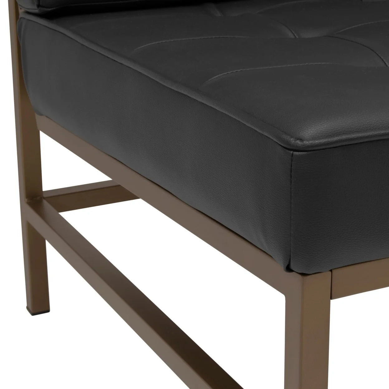 Bronze/Black Bonded Leather Accent Chair with Woven Webbing Seat I25712