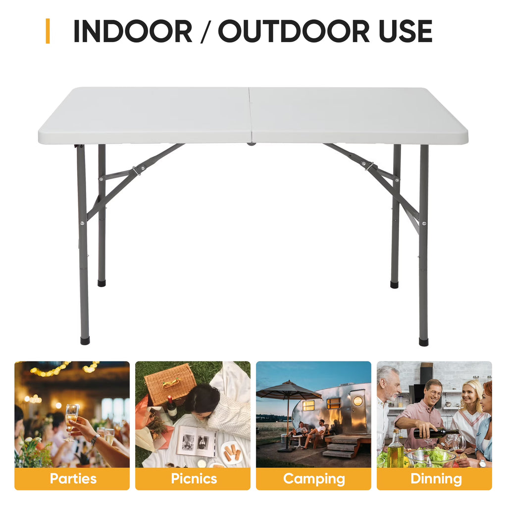 White Plastic Folding Utility Table D963839