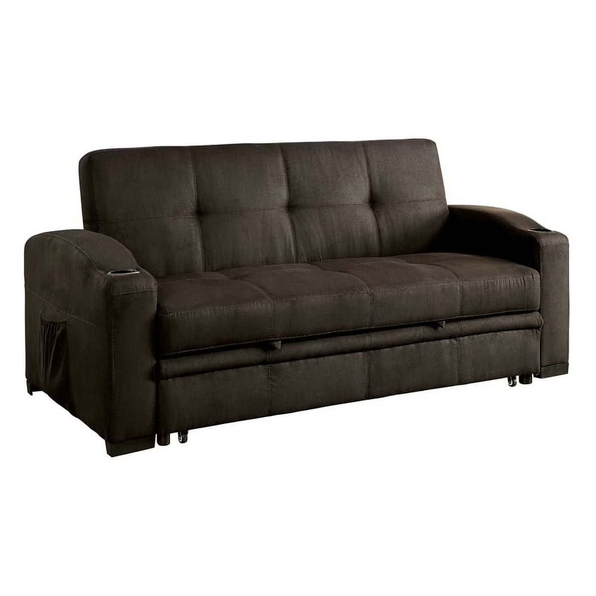 Brown Fabric Convertible Sofa I9816