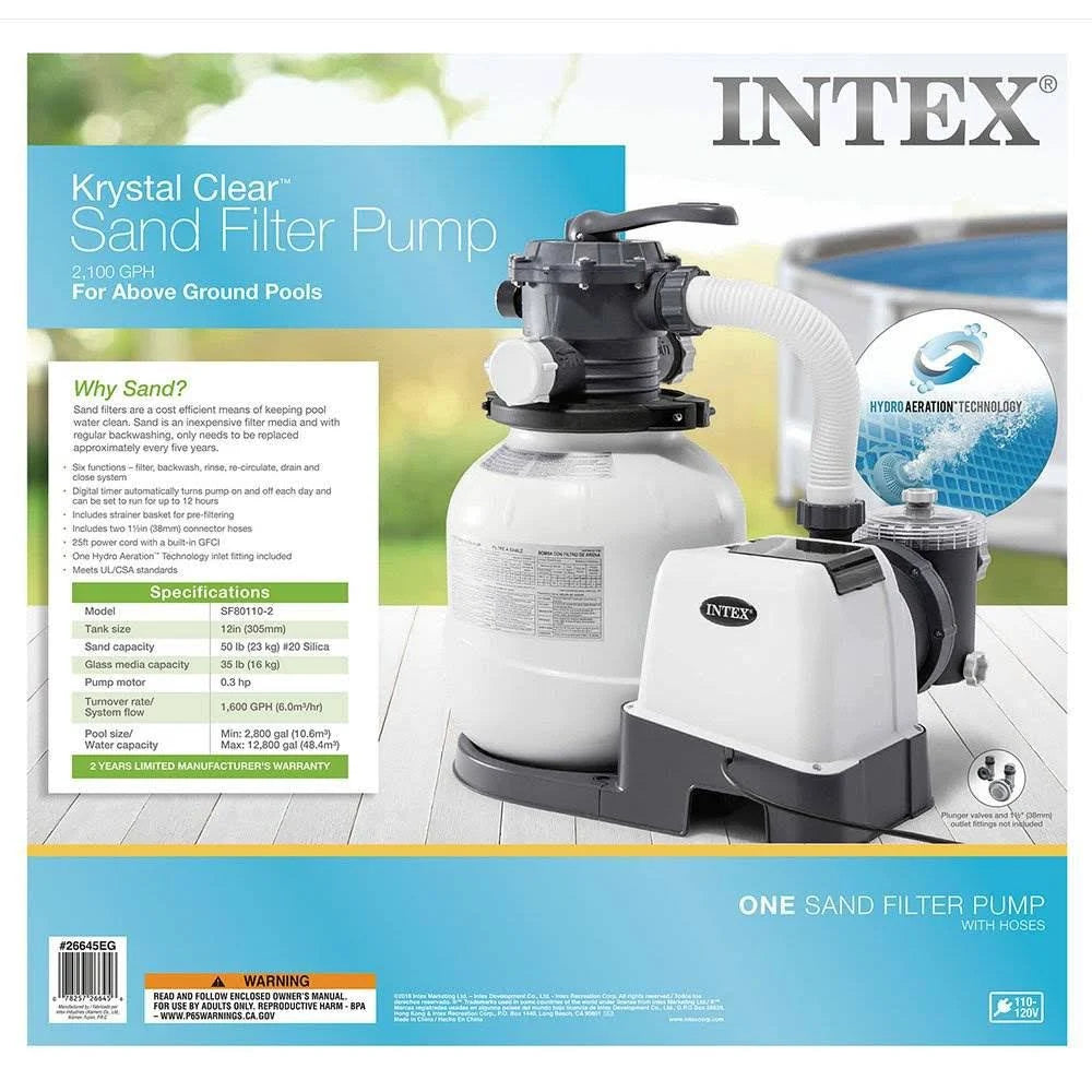 Above Ground Pool Sand Filter Pump with Automatic Timer I9394