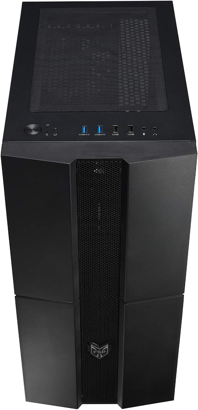 ATX Mid Tower PC Gaming Case with Tempered Glass Side Panel N3328