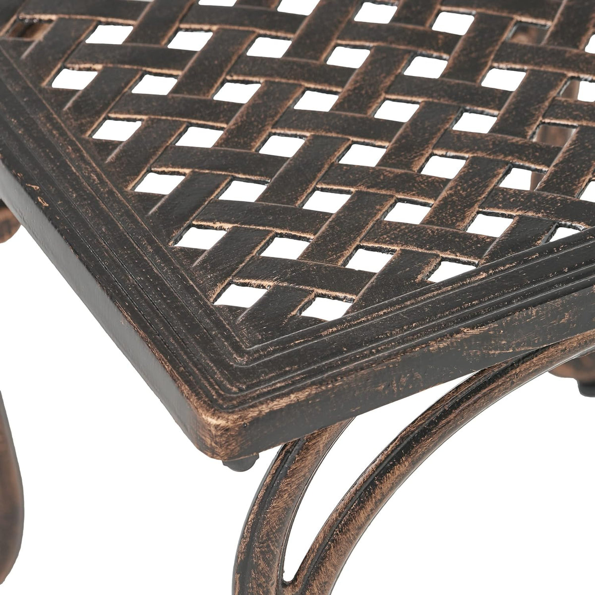 Shiny Copper Outdoor Cast End Tables, 2-Pcs Set C771