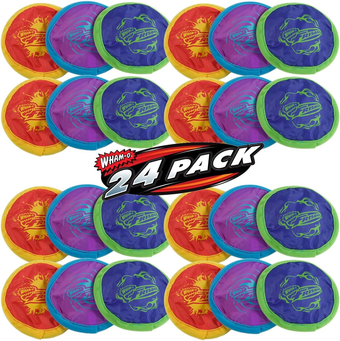 24 Pack Mini Pocket Frisbee (Blue + Green + Yellow) D11379