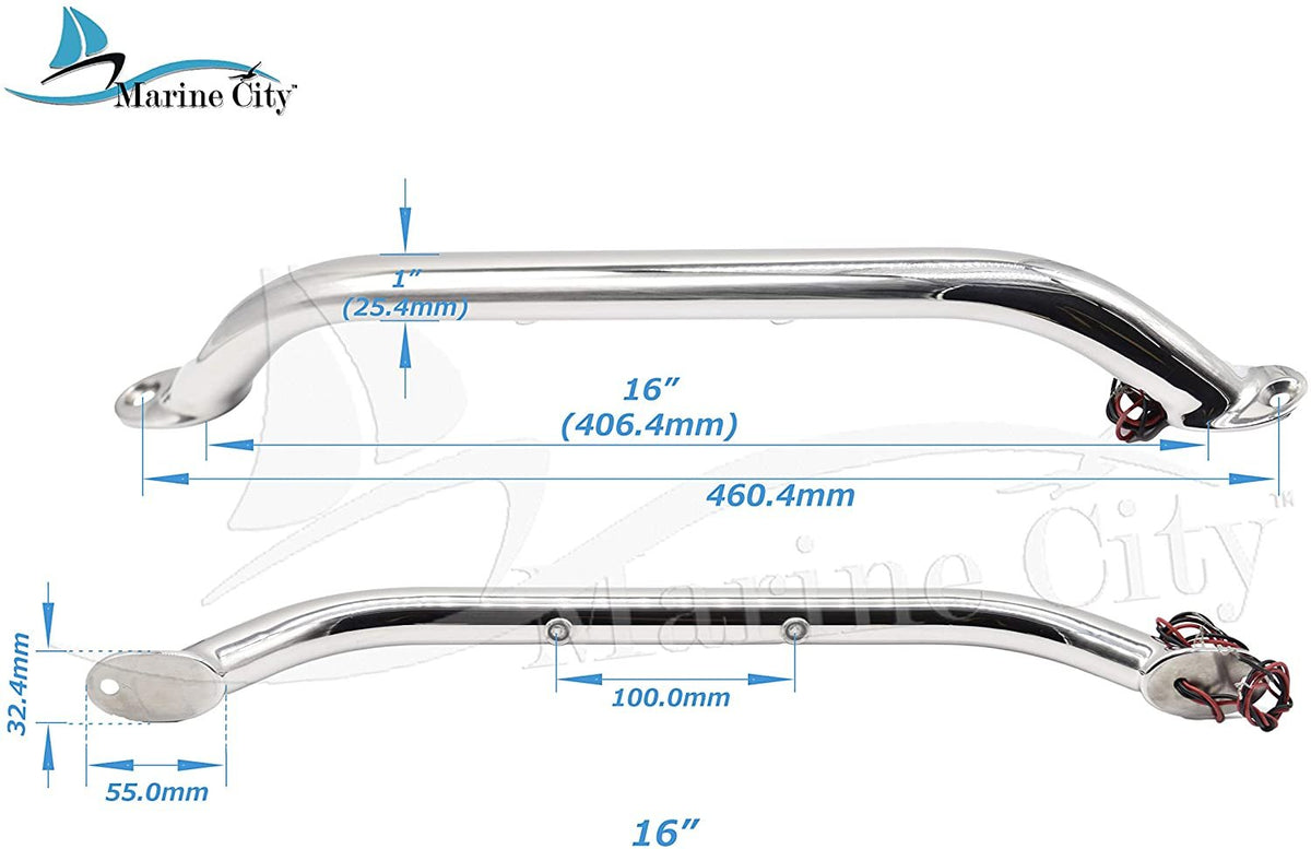 Stainless Steel Grab Rail Handle with LED Lights E44882