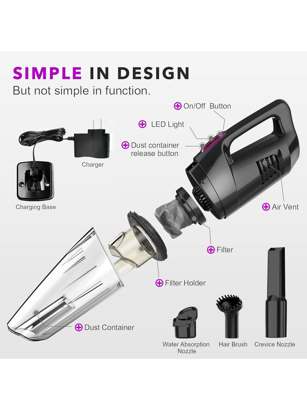 Cordless Handed Mini Vacuum Cleaner 8500 PA K266