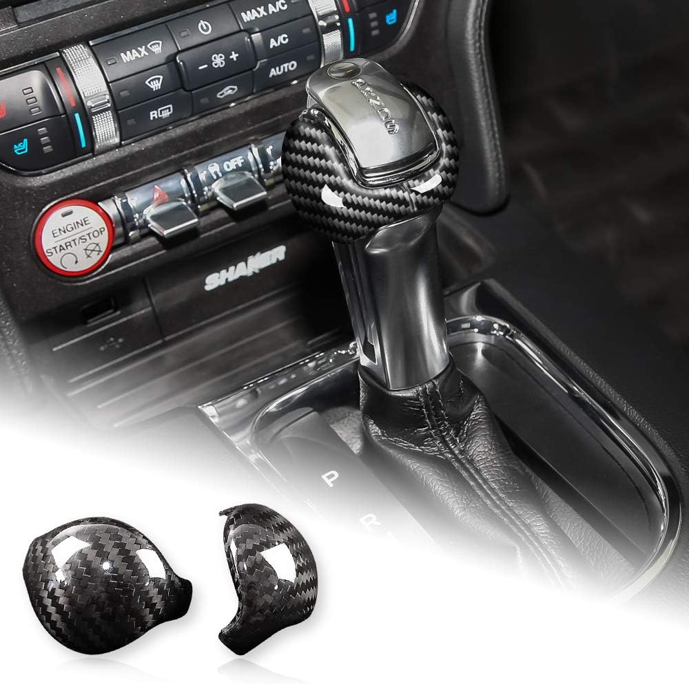 Carbon Fiber Car Gear Shift Knob Cover Pack of 2 I214