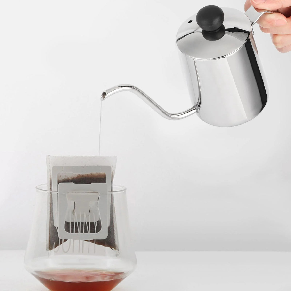 250ml Stainless Steel Coffee Pot with Lid Y4118