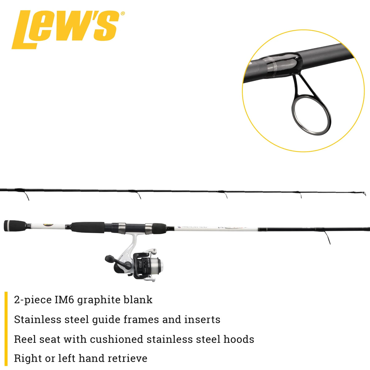 Spinning Reel and Fishing Rod Combo, 5-Foot 6-Inch Rod, Size 100 Reel J850134