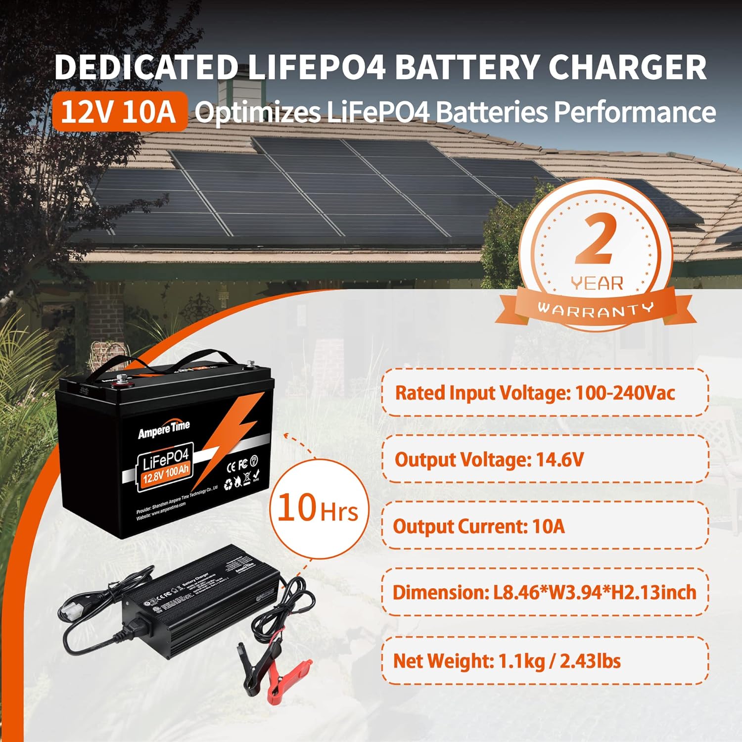 14.6V Lithium Iron Phosphate Battery Charger with 10A Output Current C182
