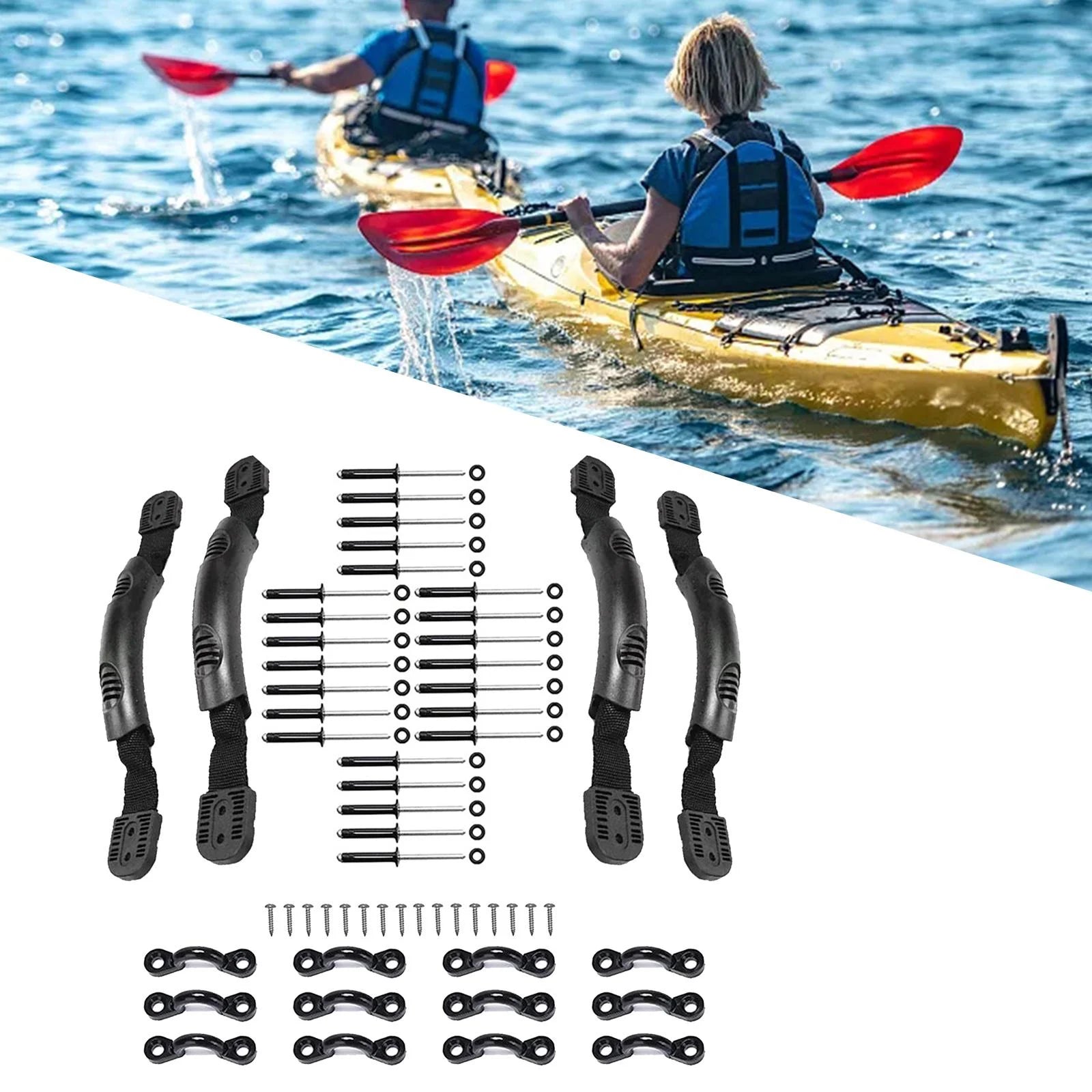 Black Kayak Carry Handles with Screws Pad Eye L898