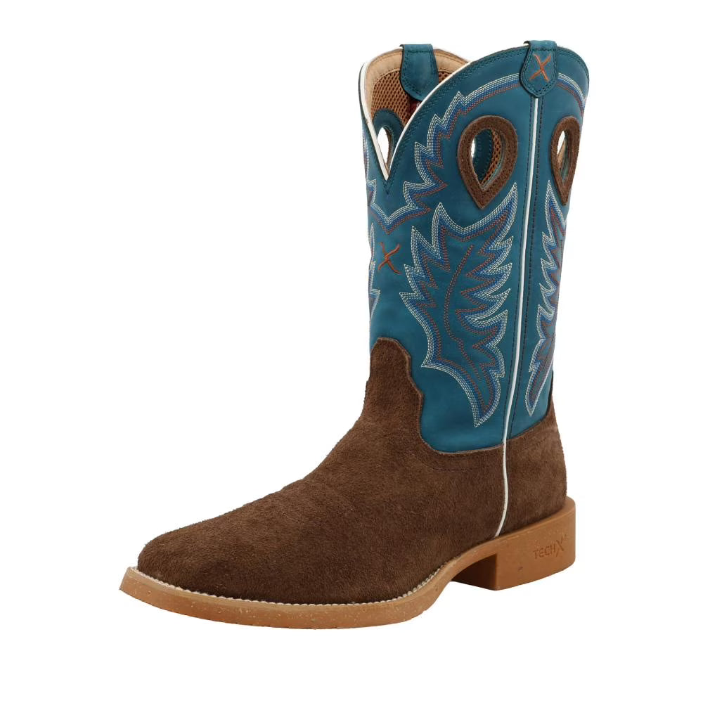 Chocolate Roughout 12in Square Toe Brown Work Boots E48780