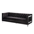 Black Velvet Sofa with Two Toss Pillows B244