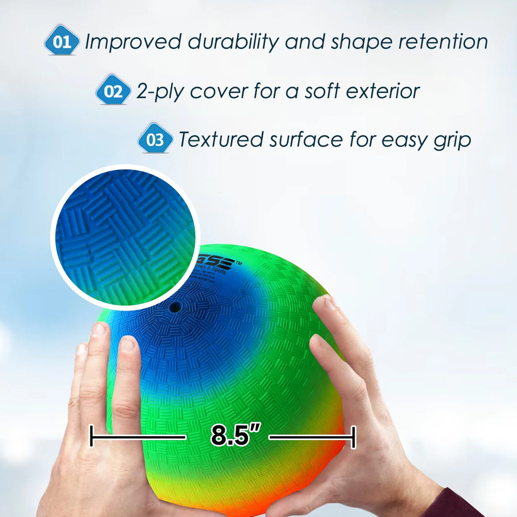8.5"/10" Inflatable Playground Balls 4 Pack Rainbow Color M701