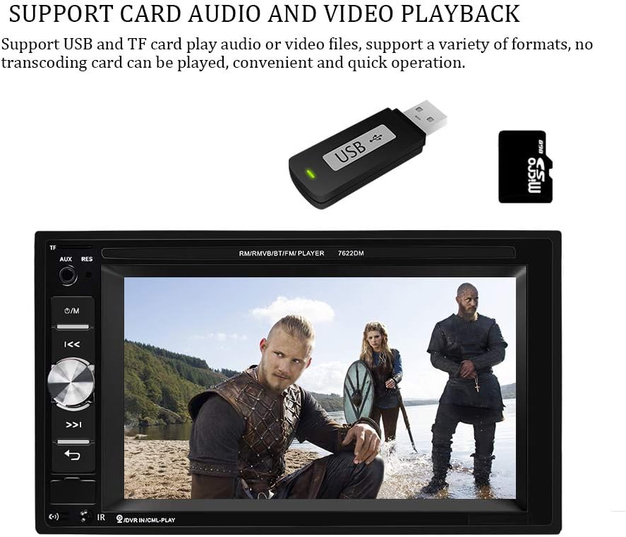 6.2 Inch Double Din Car Multimedia Player with Backup Camera Pack of 2 E990689