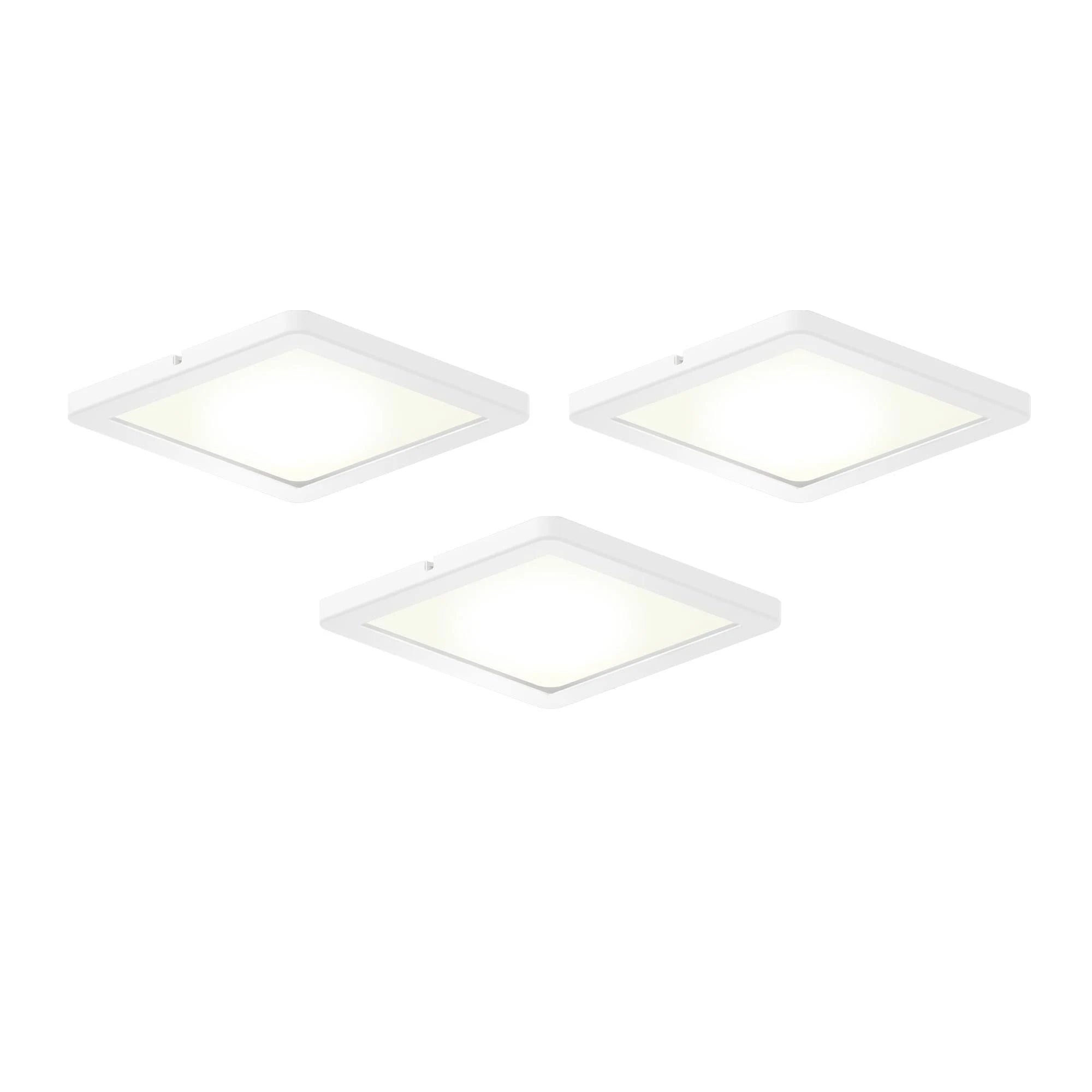 White Square Puck Light Kit/3 D5661