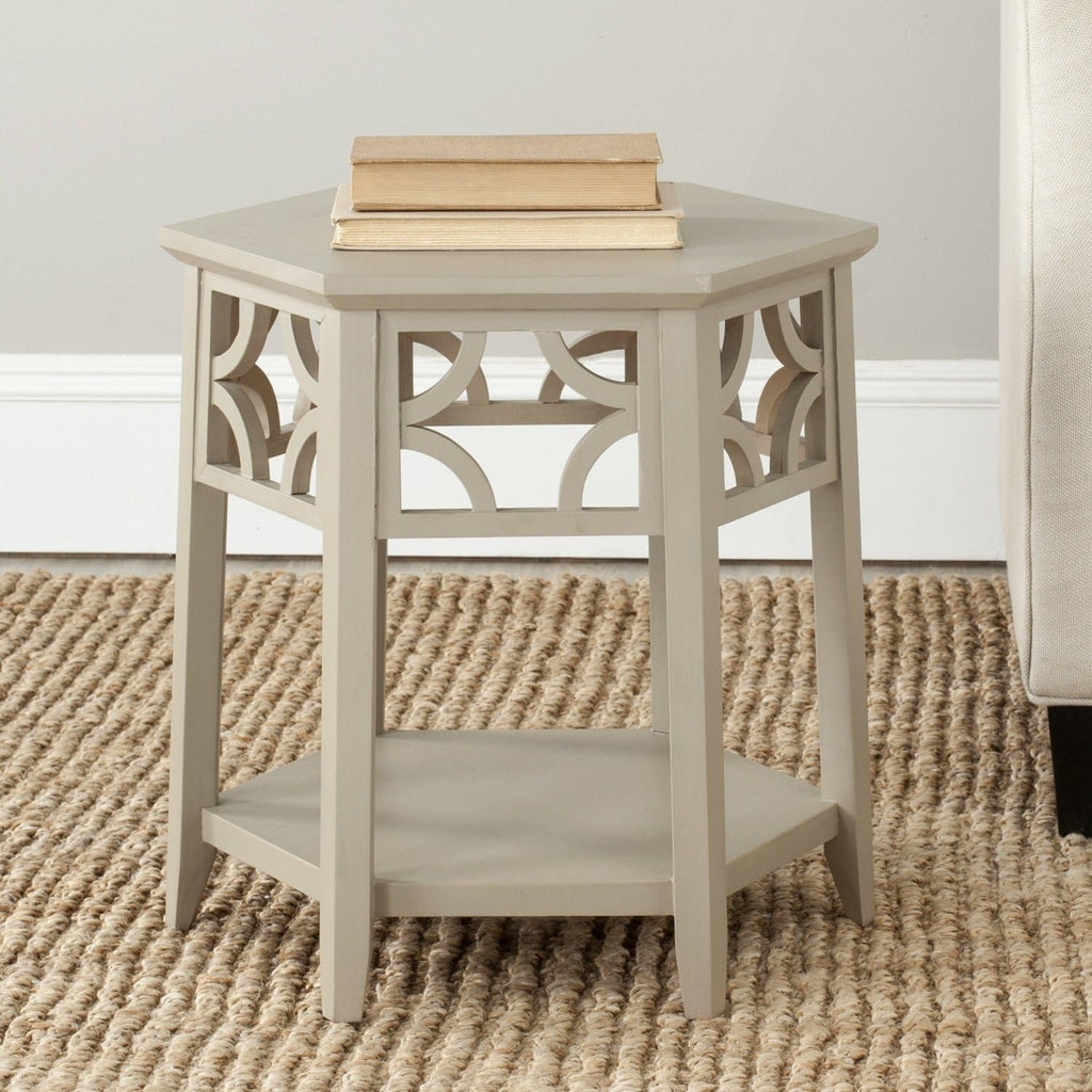Light Brown Hexagon End Table N56610