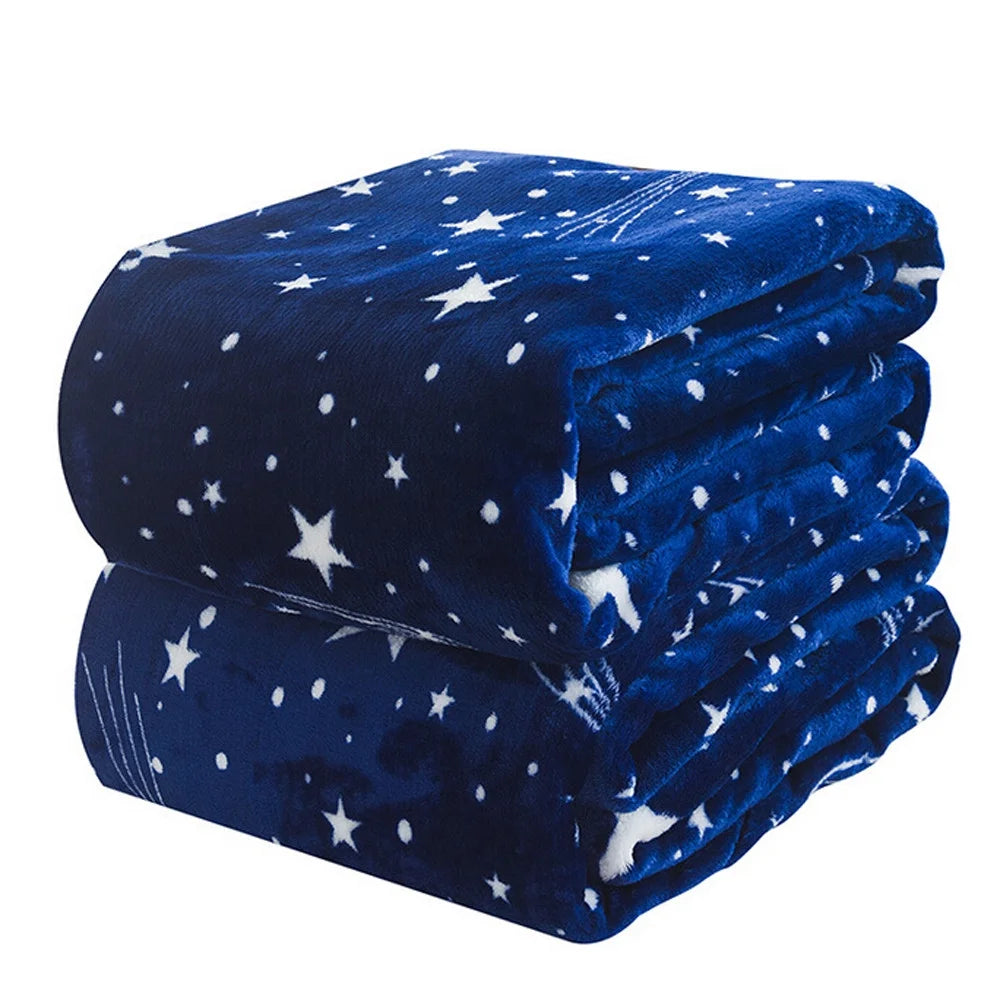 Dark Blue Micro Plush Fleece Throw Blanket R416